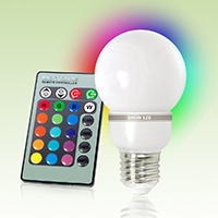 LED Color Changeable Light Bulb with Remote Control